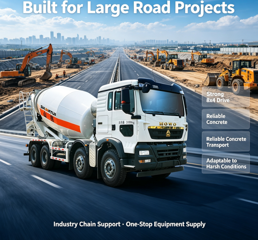 8cbm C610 Beton Mixer Truck dengan MAN T5G Cab Weichai Mesin 8x4 untuk Konstruksi