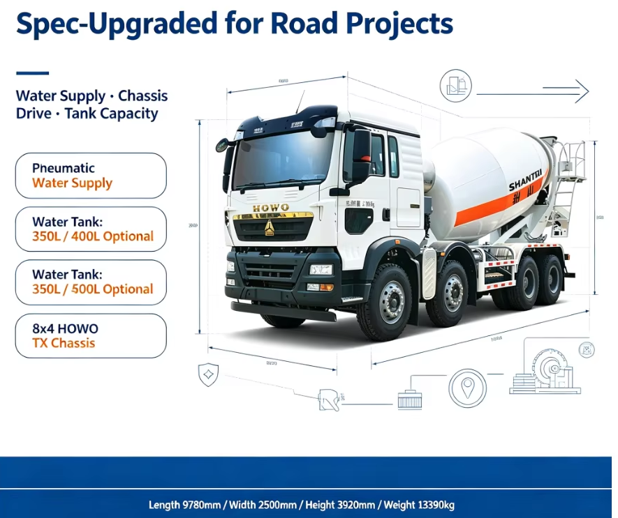8cbm C610 Beton Mixer Truck dengan MAN T5G Cab Weichai Mesin 8x4 untuk Konstruksi
