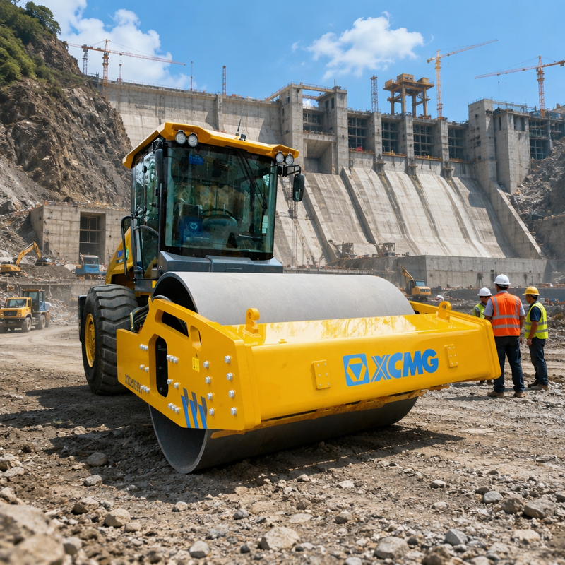 XS225H 22 Ton Single Drum Vibratory Road Roller | Shangchai Engine Soil Compactor for Highway Construction