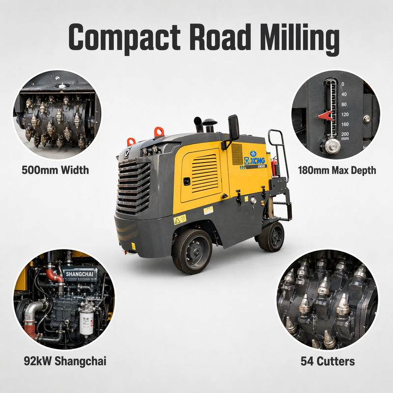 XM505 Aspal Paving Milling Machine Pemeliharaan Jalan Mesin penggilingan dingin untuk perbaikan jalan raya kota