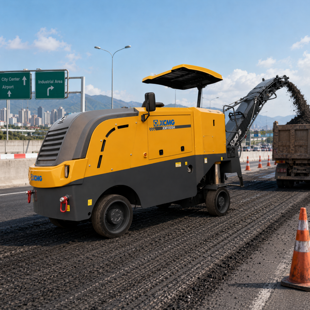 XM1005H Mesin penggilingan dingin 1m lebar Aspal Jalan Peralatan penggilingan untuk pemeliharaan jalan raya