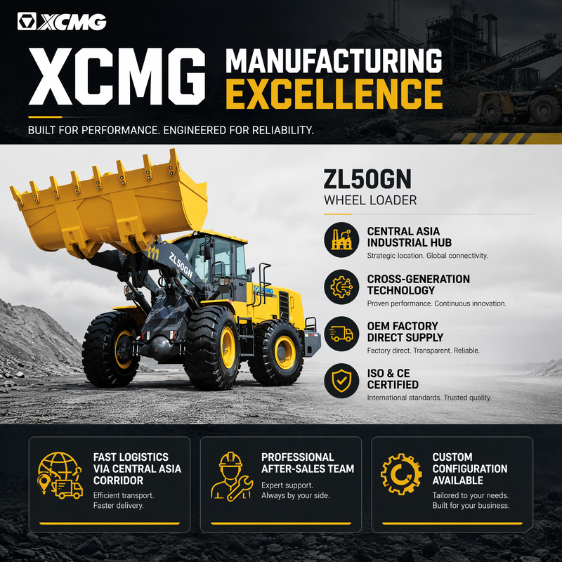 XCMG ZL50GN 5 Ton Front End Wheel Loader 3.2m3 Bucket Construction Heavy Duty Loader
