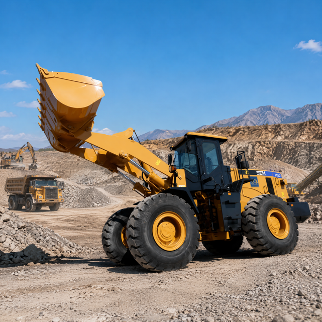 Wheel Loader Konstruksi Tugas Berat, Desain Aman, Front End Loader Perawatan Mudah untuk Pekerjaan Pertambangan Bangunan