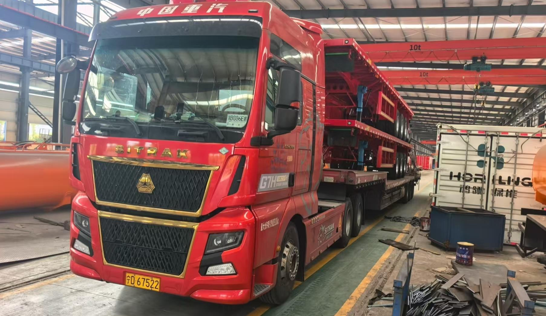 Trailer Semi-Flatbed Balok Lurus 3-Gandar 12,5 Meter Kustom Pabrik untuk Angkutan Kargo Kontainer Tugas Berat Dijual